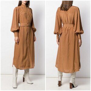 💕ZIMMERMANN💕 Espionage Belted Silk Shirt Dress ~ Polka Dot Print 2